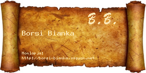 Borsi Bianka névjegykártya